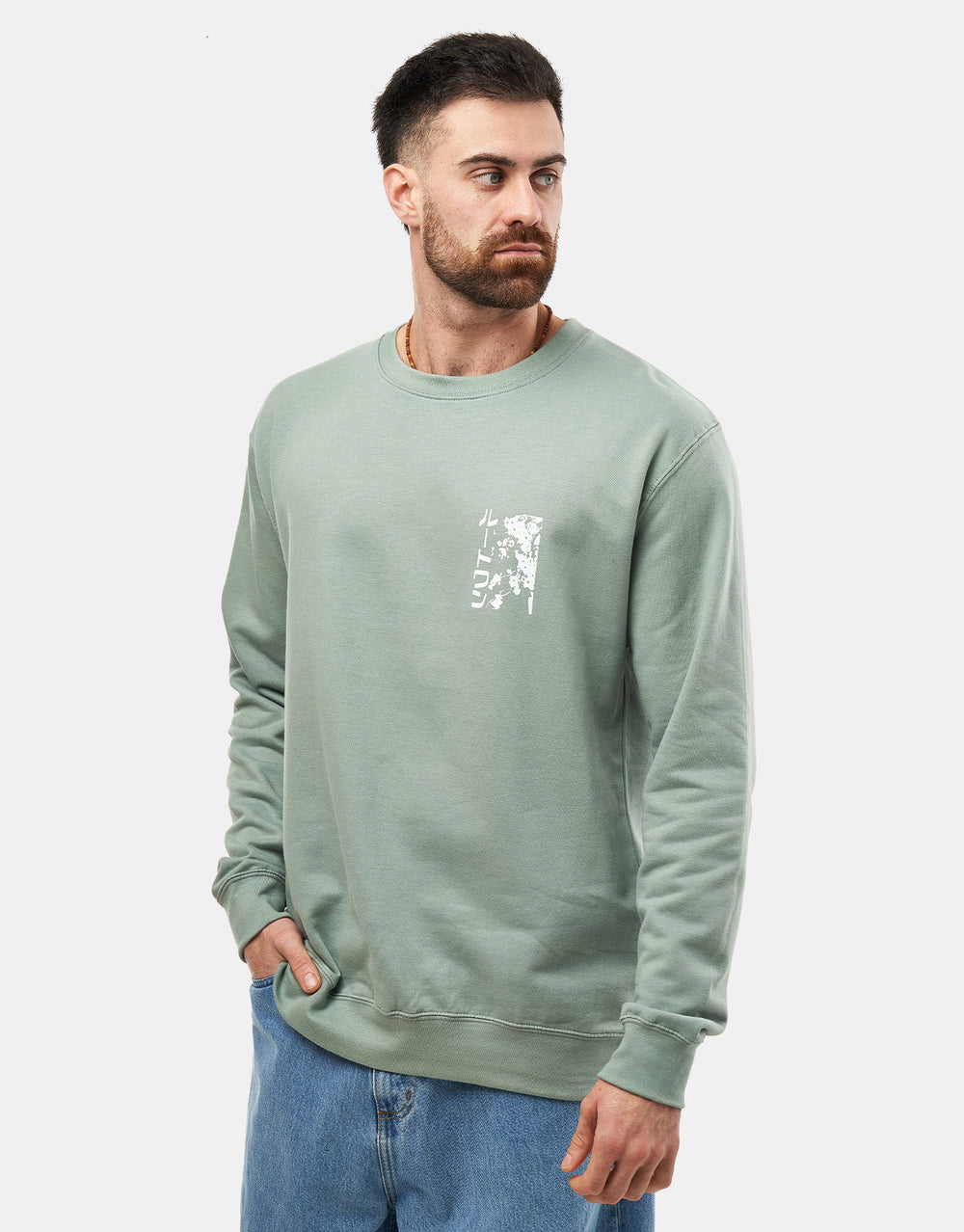 Route One Blossoms Sweatshirt - Dusty Green