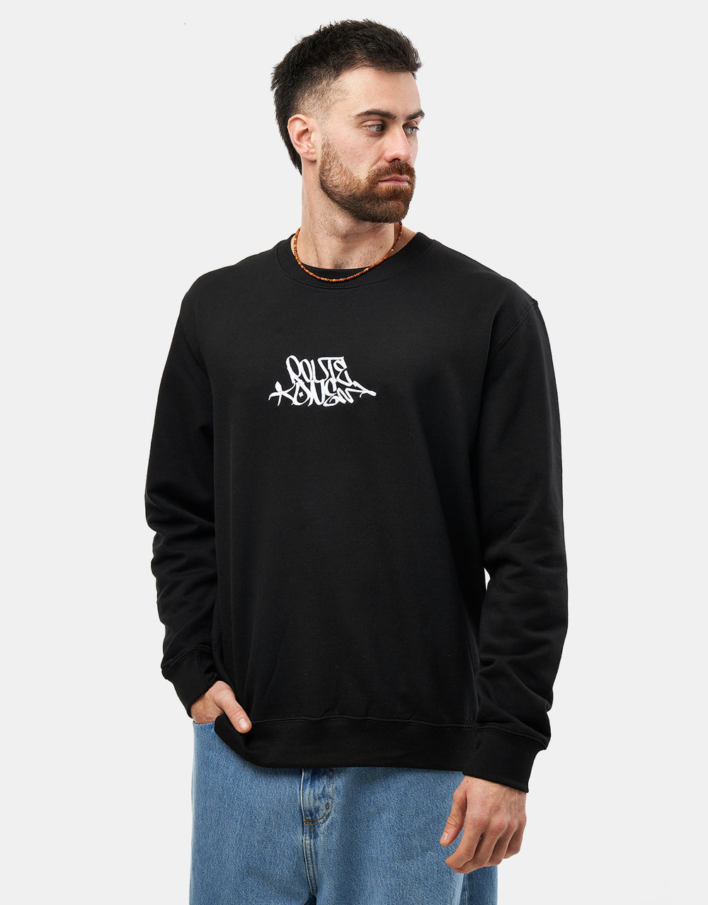 Route One Tagged Sweatshirt - Deep Black