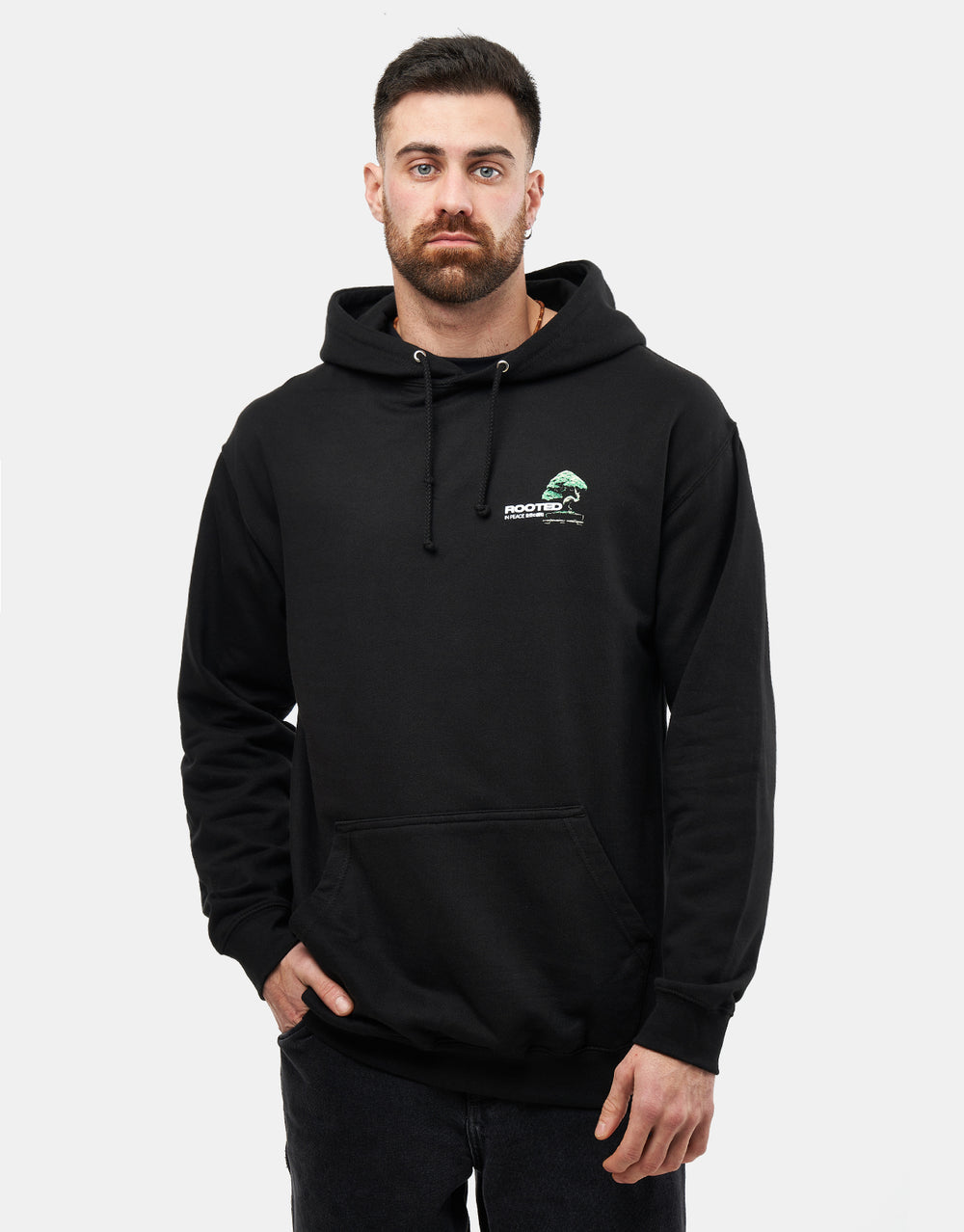 Route One Rooted Pullover Hoodie - Deep Black