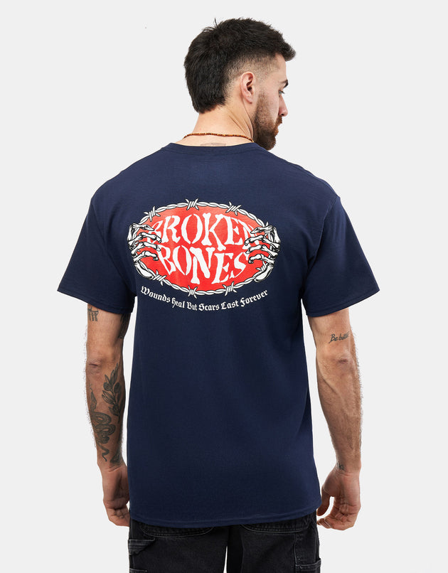 Route One Broken Bones T-Shirt - Navy