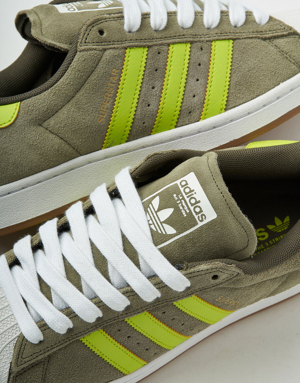 adidas Superstar ADV Skate Shoes - Olive Strata/Semi Solar Yellow/Gold