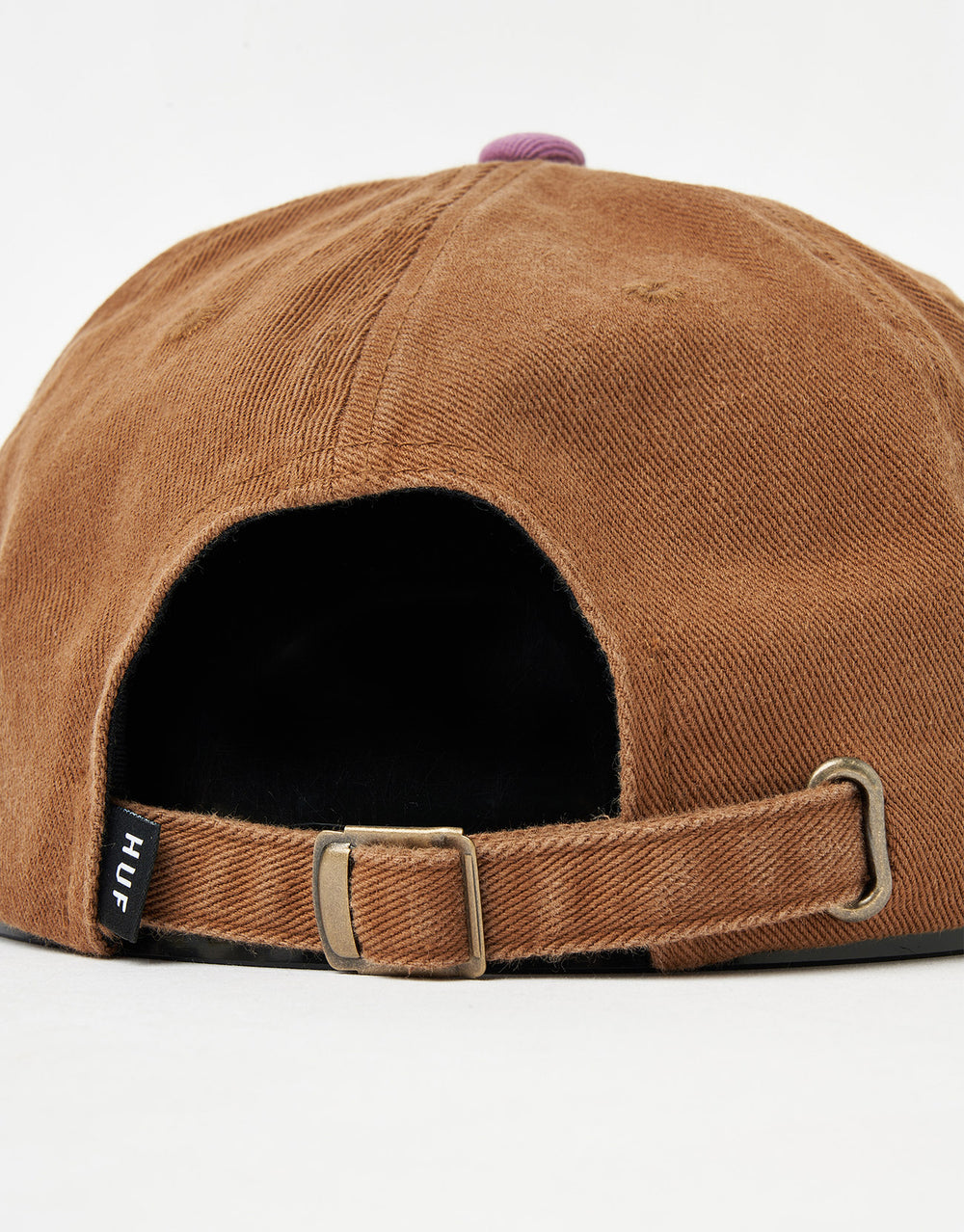 HUF Big Block Washed 6 Panel Curved Visor Cap - Brown