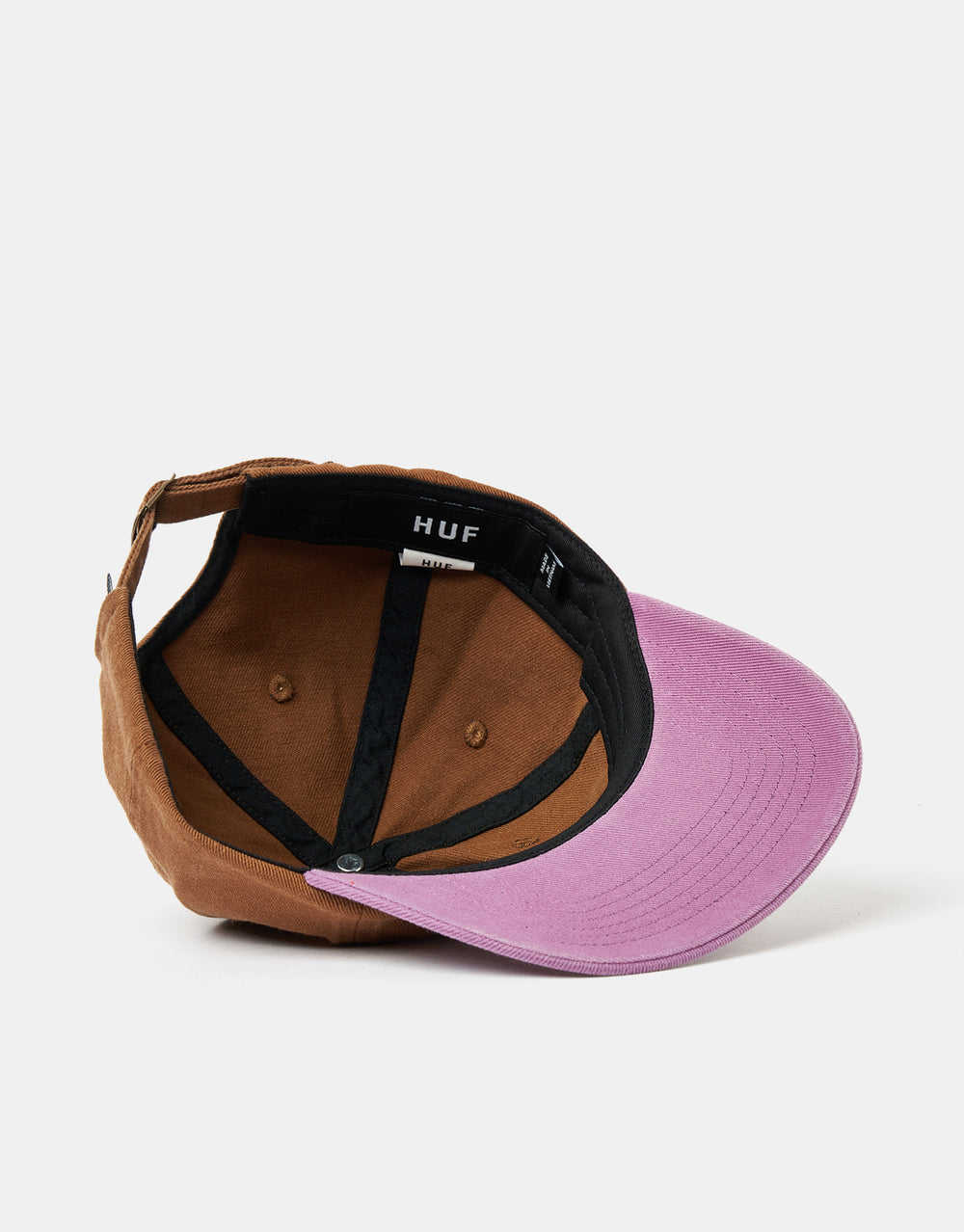 HUF Big Block Washed 6 Panel Curved Visor Cap - Brown