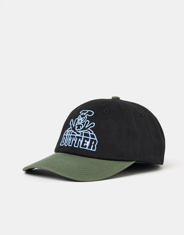 Butter Goods Alien 6 Panel Cap - Black/Sage