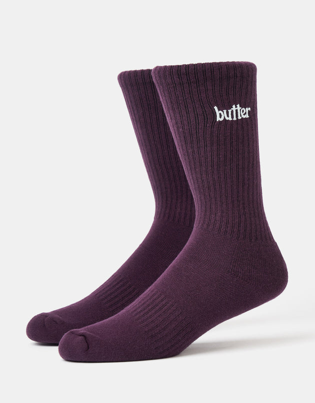 Butter Goods Basic Crew Socks - Plum