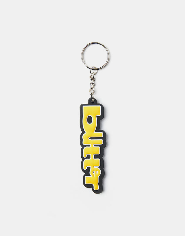 Butter Goods Warped Rubber Keychain - Black/Yellow