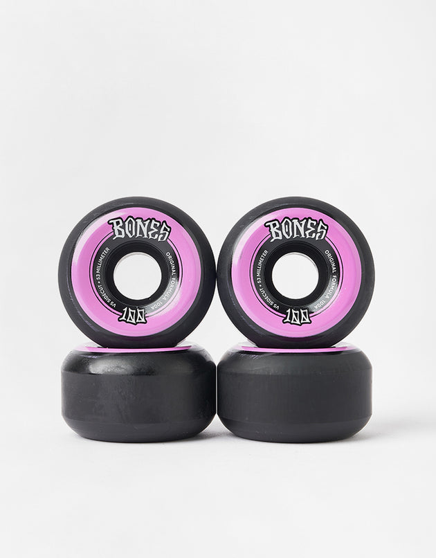 Bones OG Formula V5 Sidecut 100a BK Skateboard Wheels - 53mm