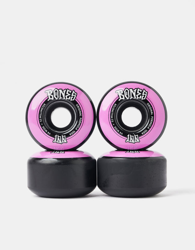 Bones OG Formula V4 Wide 100a BK Skateboard Wheels - 53mm