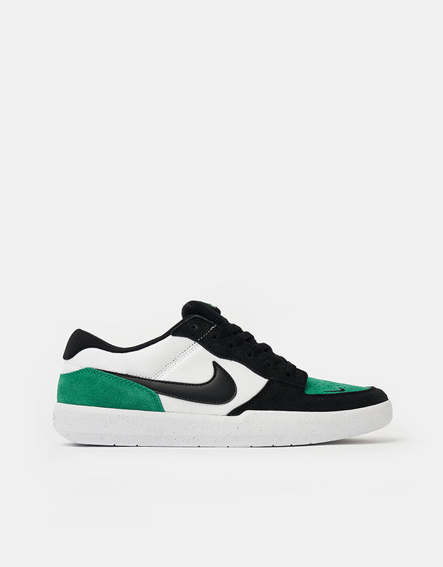 Nike SB Force 58 Skate Shoes - White/Black-Stadium Green-White