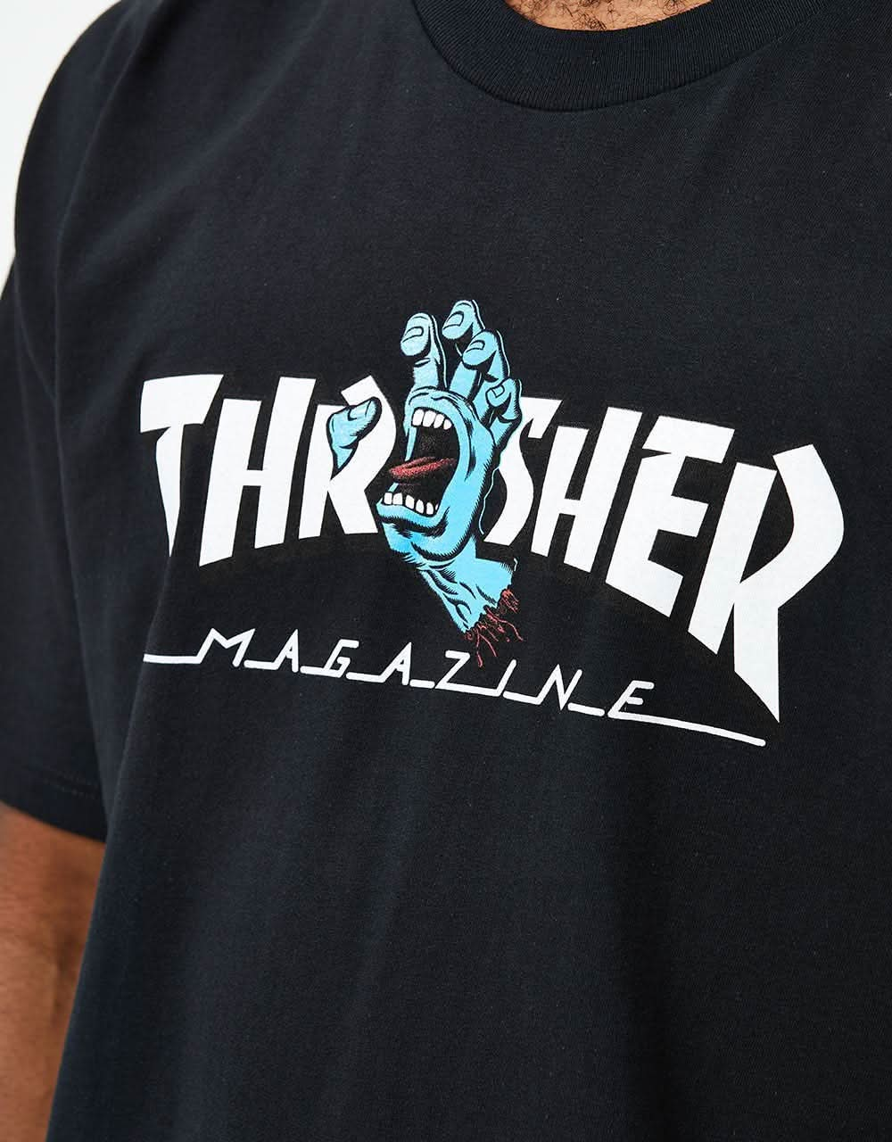 Santa Cruz x Thrasher Screaming Logo T-Shirt - Black