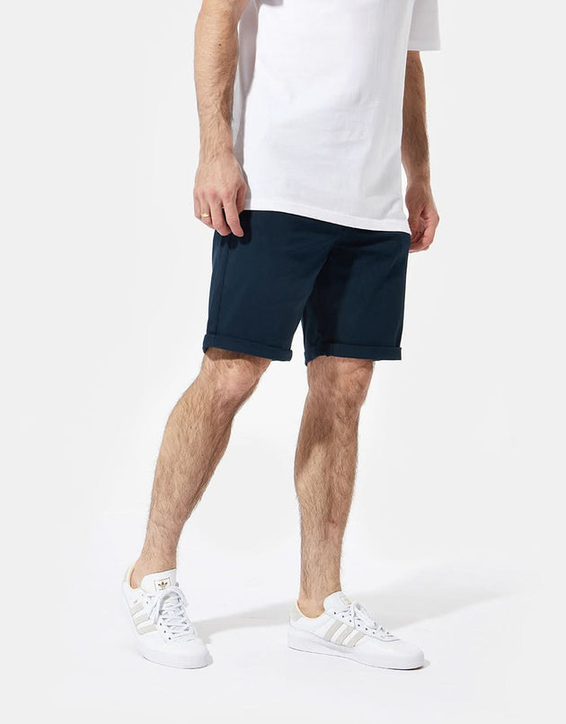 Route One Roll Up Chino Shorts - Navy