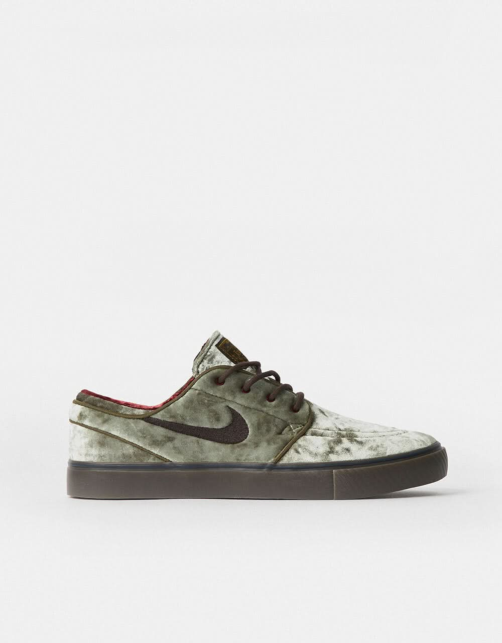 Nike SB Zoom Janoski OG+ Se Skate Shoes - Med Olive/Velvet Brown-Baroque Brown-Dk Team Red-Armory Navy-Cacao Wow