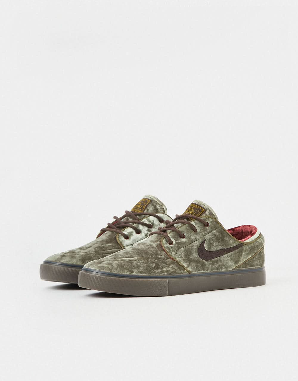 Nike SB Zoom Janoski OG+ Se Skate Shoes - Med Olive/Velvet Brown-Baroque Brown-Dk Team Red-Armory Navy-Cacao Wow