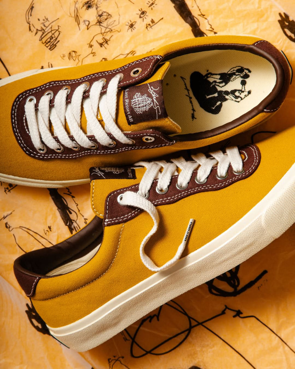 Last Resort AB x Julian Smith VM001 Lo Canvas Skate Shoes - Yellow/Brown