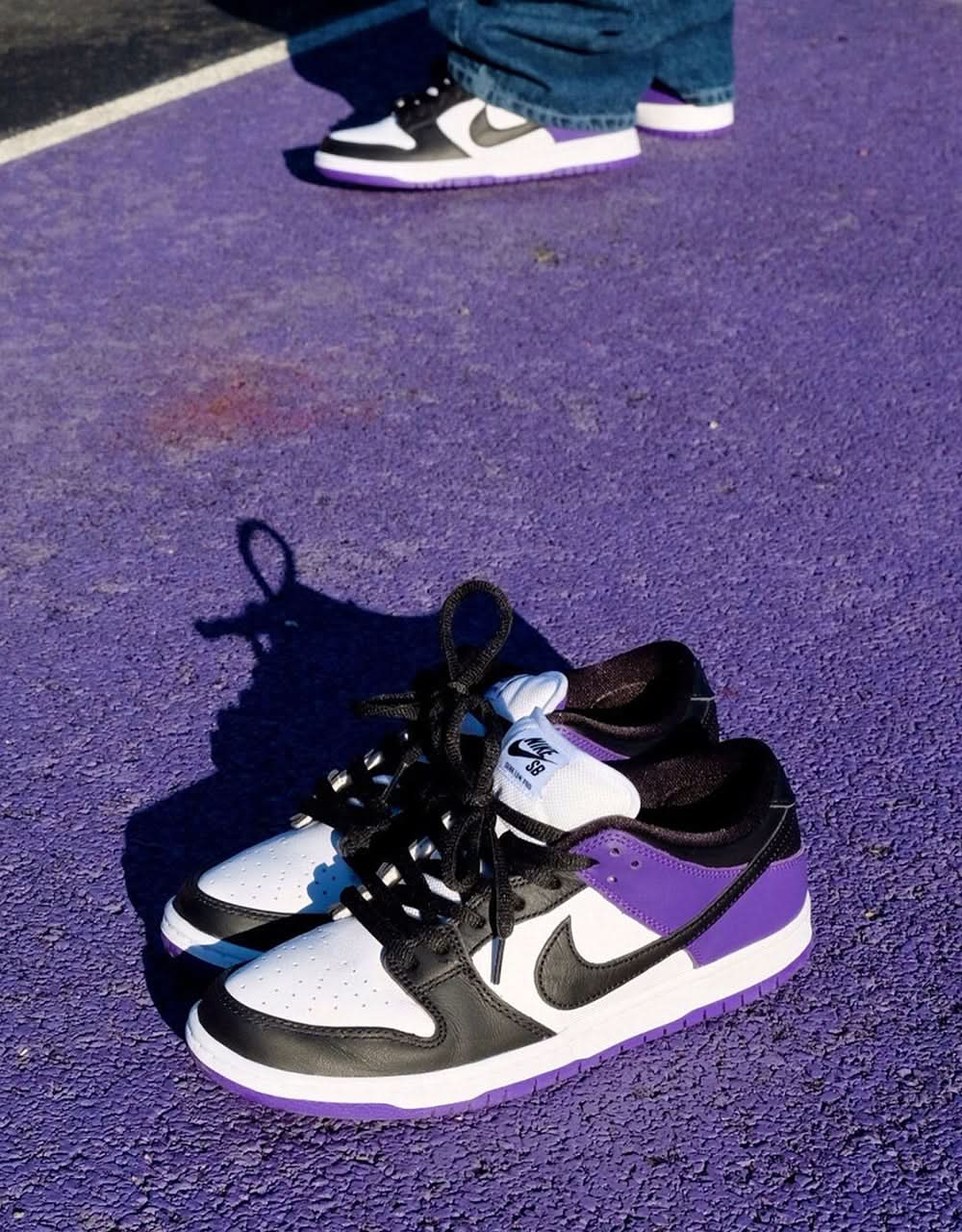 Nike SB Dunk Low Pro Skate Chaussures - Court Violet/Noir-Blanc-Court Violet