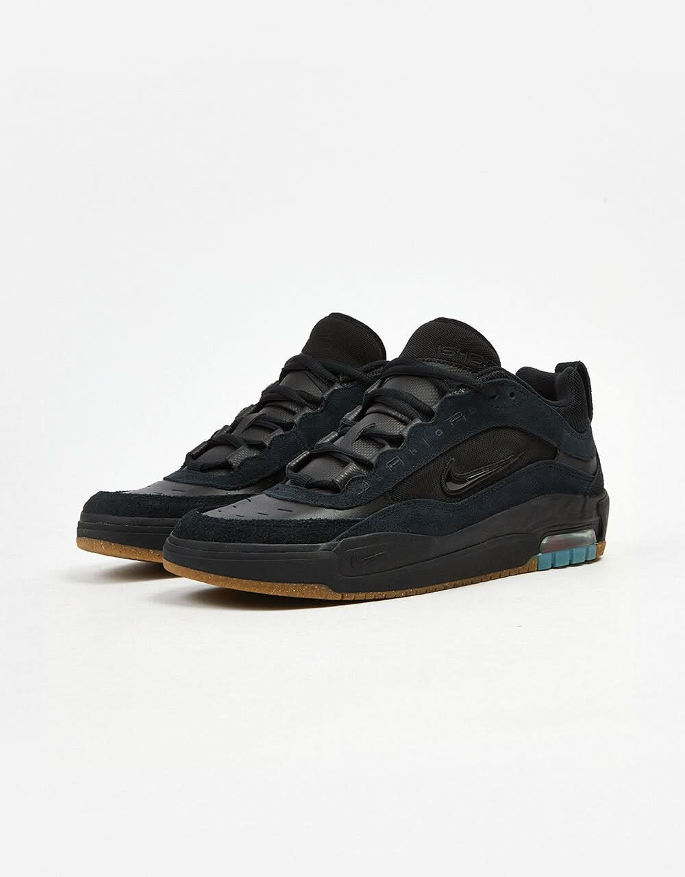 Nike SB Air Max Ishod Skate Shoes - Black/Black-Anthracite-Black-Gum Lt Brown-Univ Blue