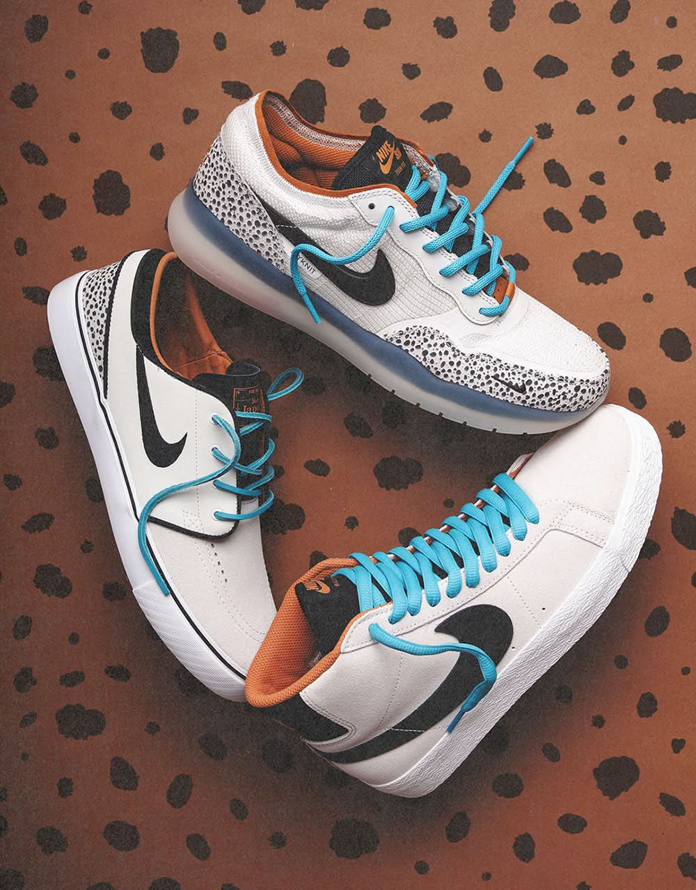 Nike SB 'Safari Electric Pack' Zoom Janoski OG+ Skate Shoes - Phantom/Chlorine Blue-Black