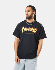 Camiseta Thrasher Flame Logo - Negro