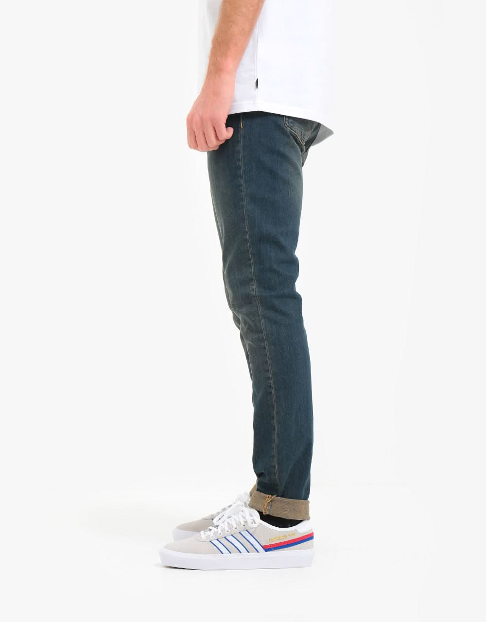 Route One Skinny Denim Jeans - Mid Wash