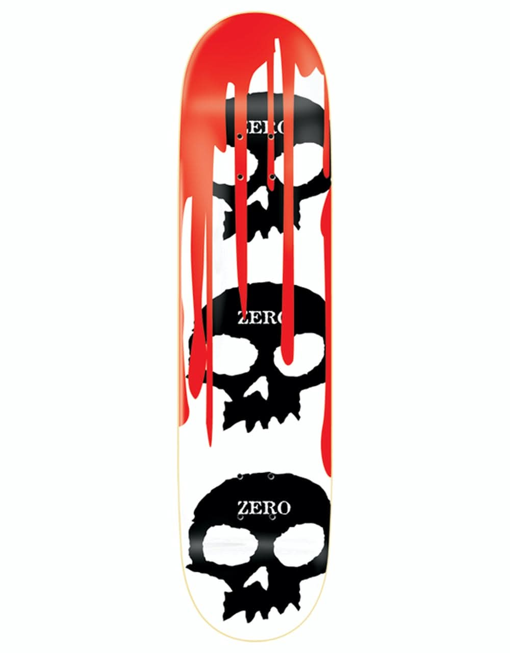 Zero 3 Skulls With Blood Skateboard Deck - 7.75"