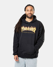 Sweat à capuche Thrasher Flame Logo - Noir