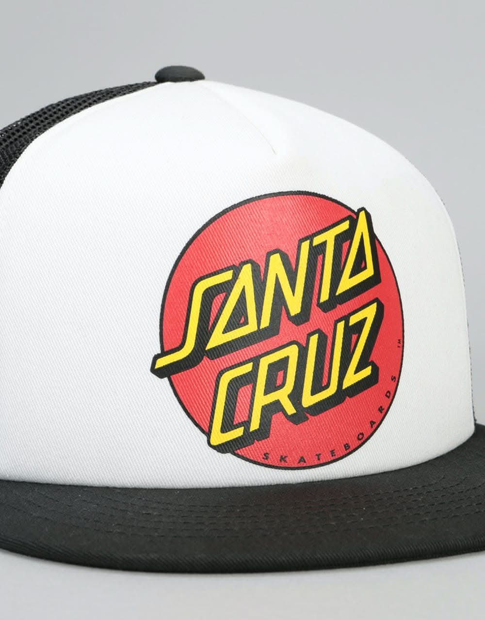 Santa Cruz Classic Dot Trucker Cap - White/Black