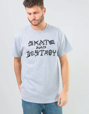 Thrasher Skate and Destroy T-Shirt - Heather Grey