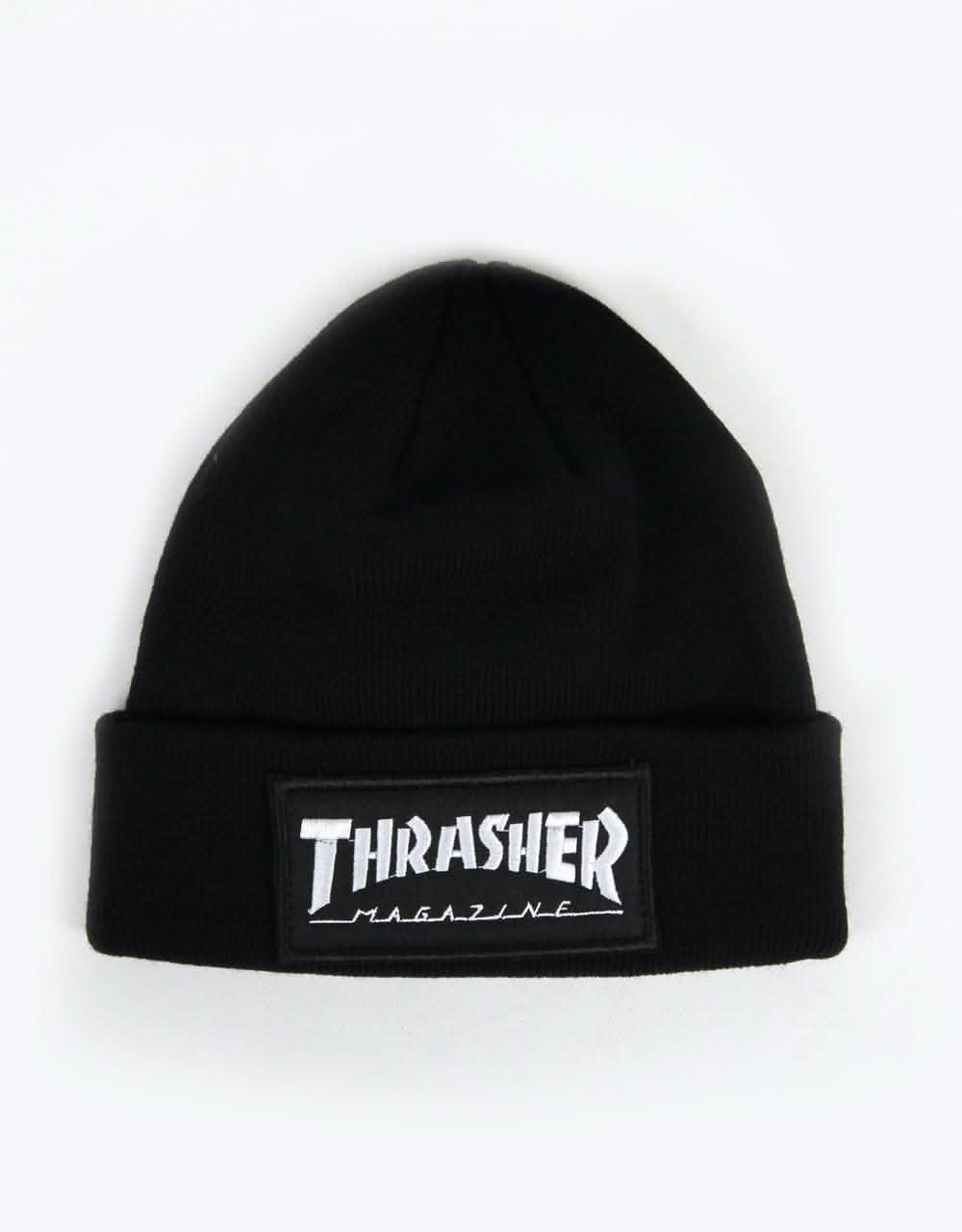 Thrasher Patch Beanie - Black/White