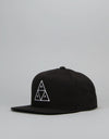 Gorra snapback triple triángulo de HUF - Negro