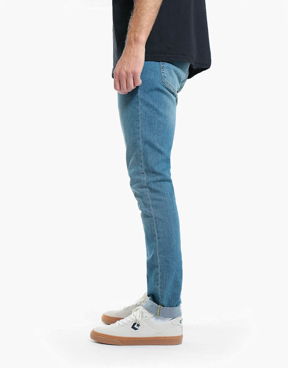 Route One Skinny Denim Jeans - Washed Blue