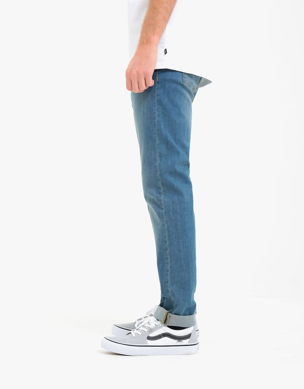 Route One Slim Denim Jeans – verwaschenes Blau