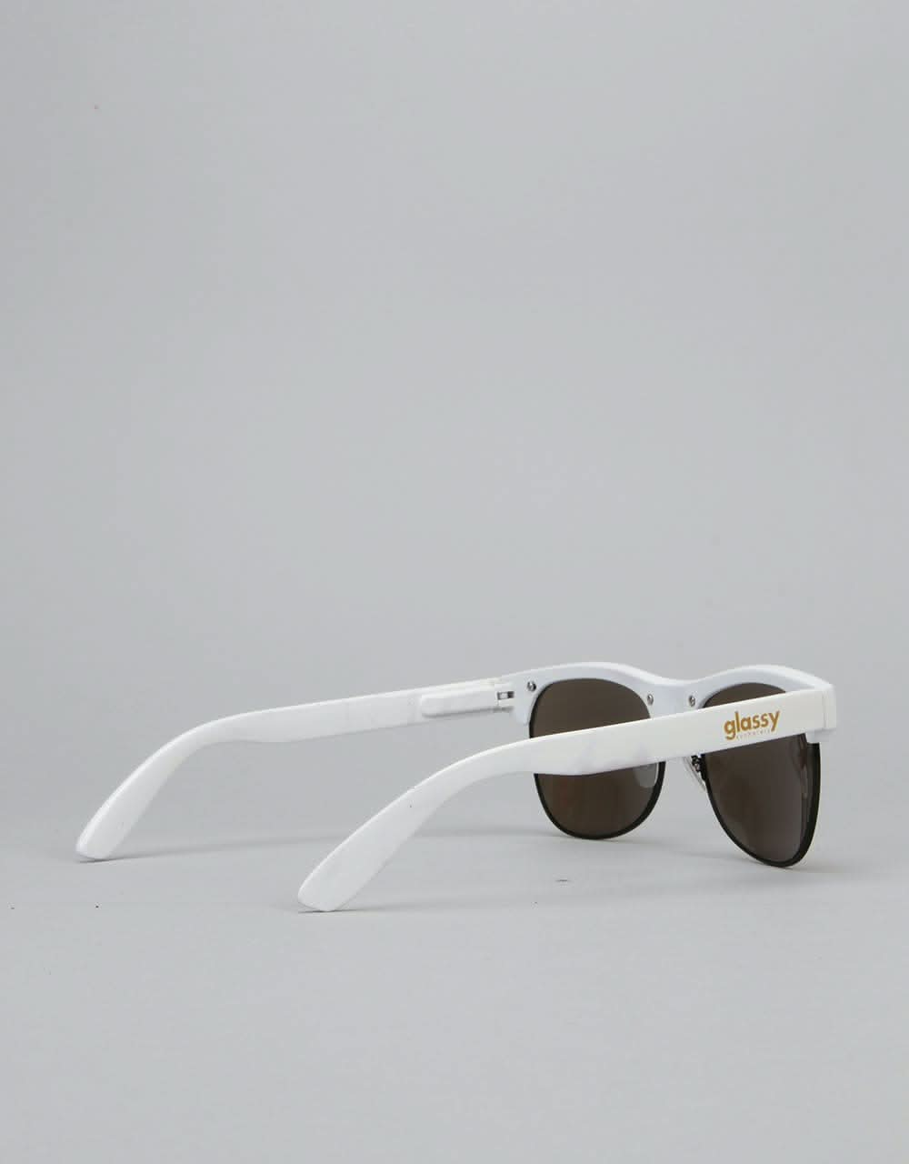 Glassy Sunhater Shredder Sunglasses - White/Blue Mirror