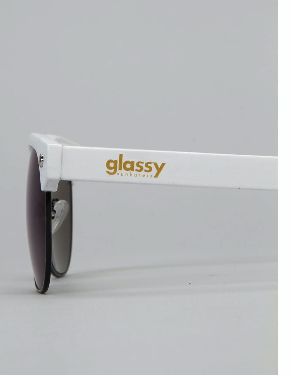 Glassy Sunhater Shredder Sunglasses - White/Blue Mirror