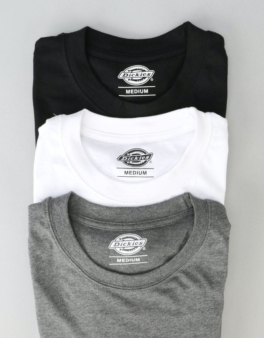 Dickies Multi Colour T-Shirt 3 Pack - White/Dark Grey Melange/Black