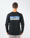 Patagonia L/S P-6 Logo T-Shirt - Black