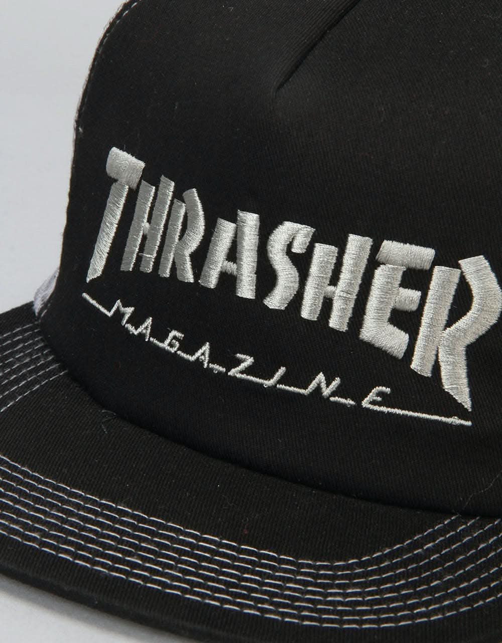 Thrasher Magazine Logo Mesh Snapback Cap - Black/Grey