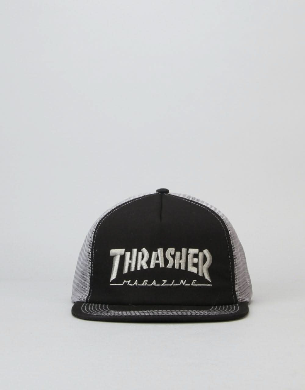 Thrasher Magazine Logo Mesh Snapback Cap - Black/Grey