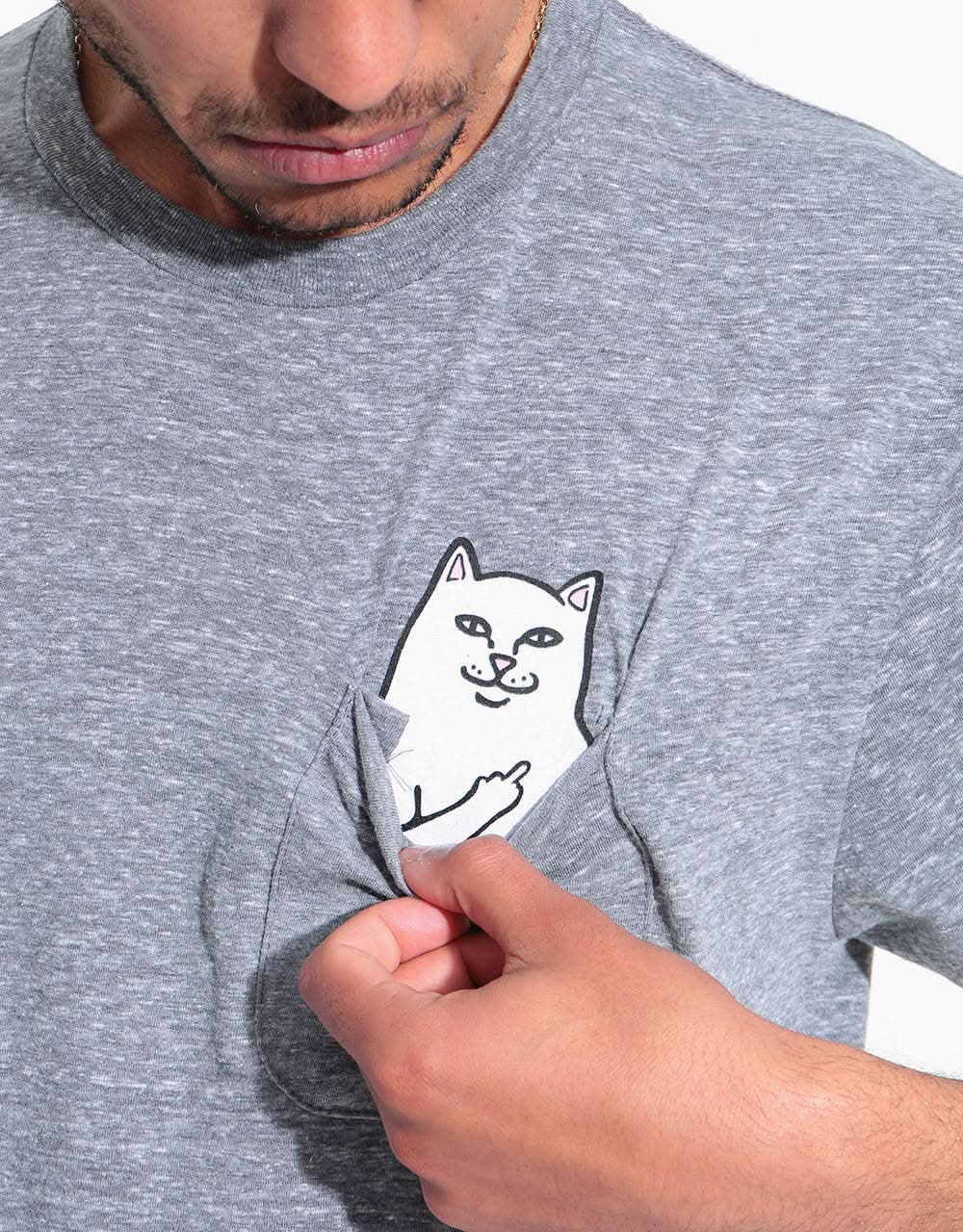 RIPNDIP Lord Nermal Pocket T-Shirt - Athletic Grey