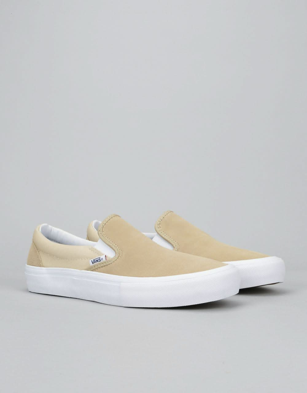 Vans Slip On Pro Skate Shoes - Sand/White