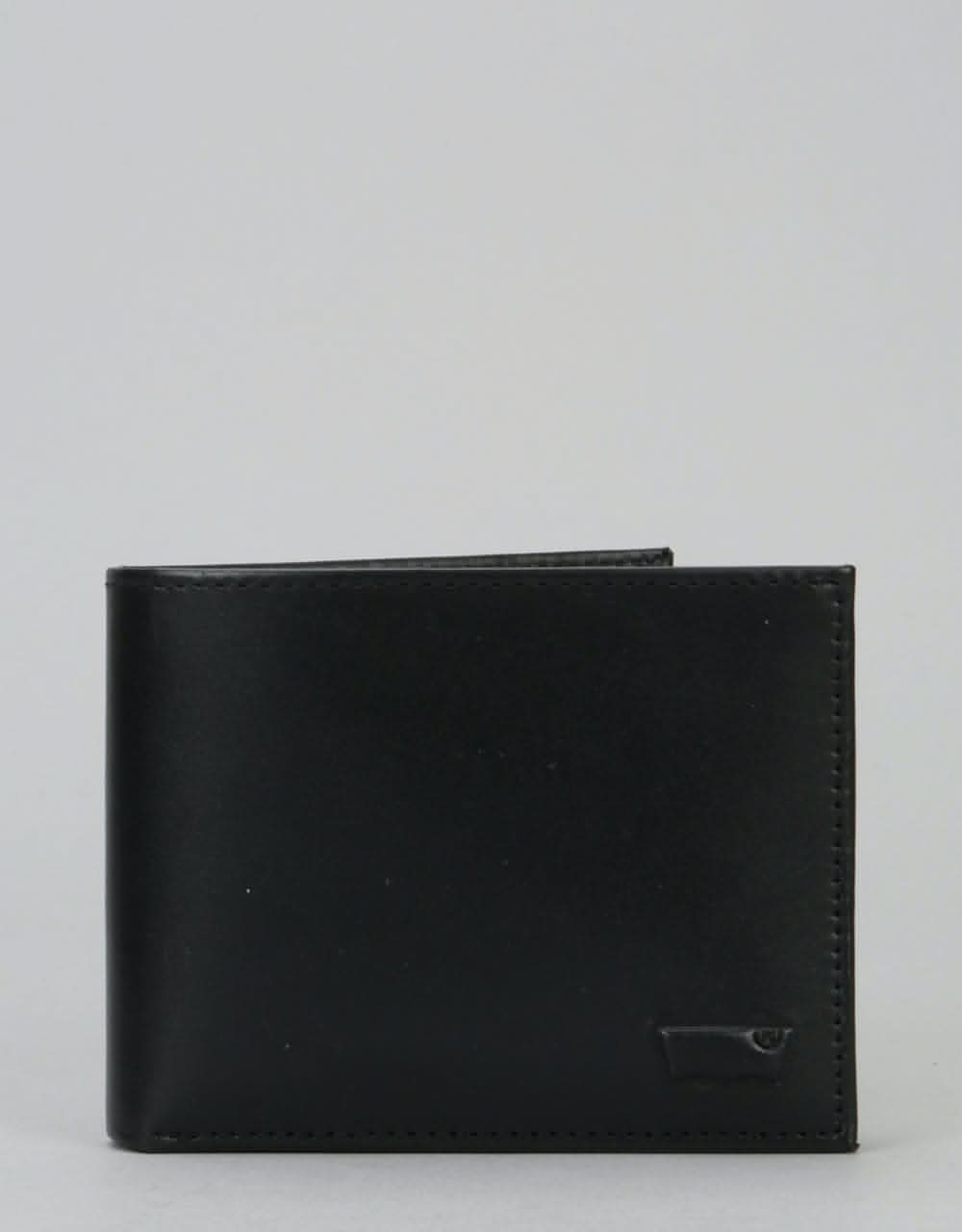 Levis Inlay Bi-Fold Clean Finish Leather Wallet - Regular Black