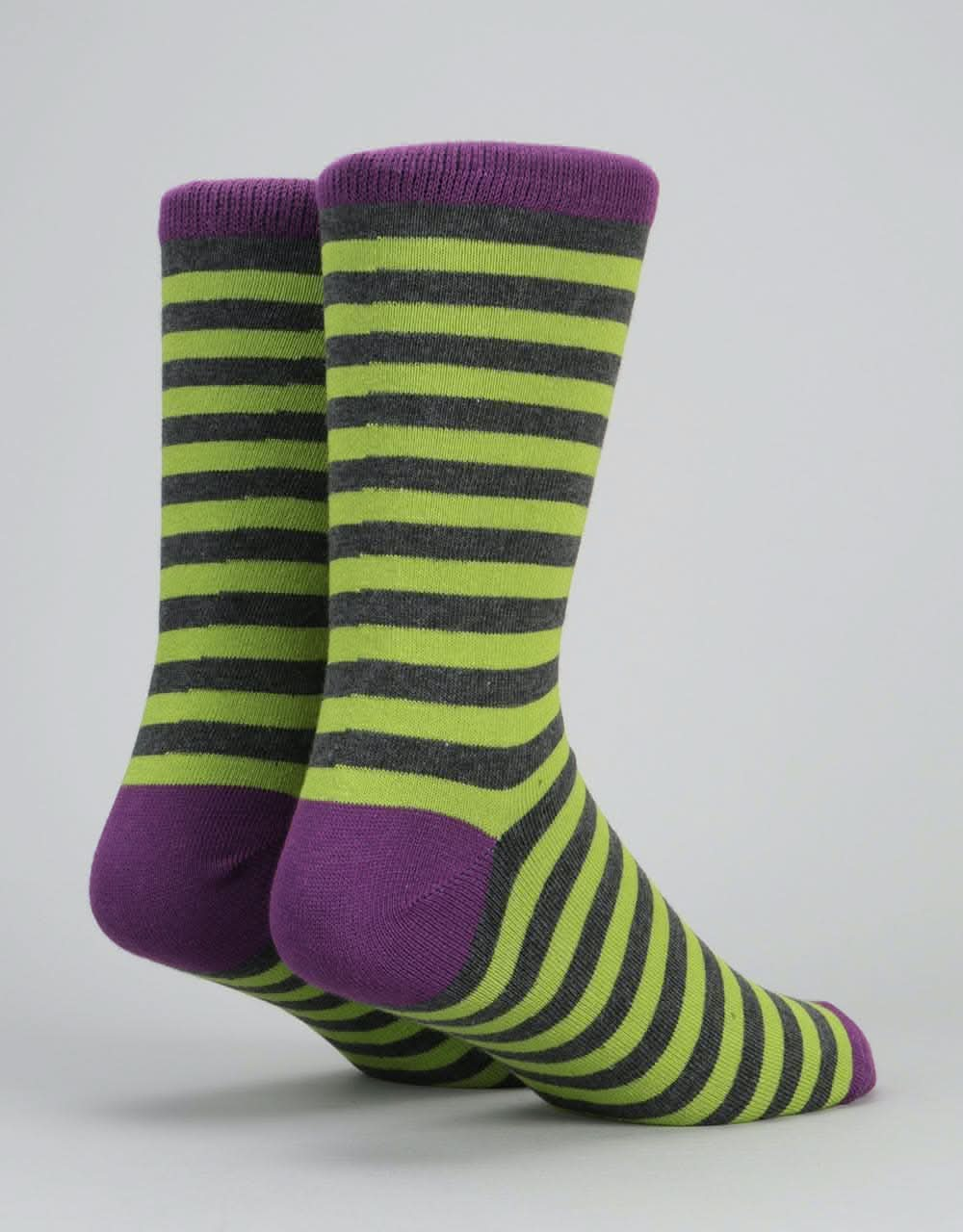 Route One Contrast Socks - Lime/Grey/Magenta