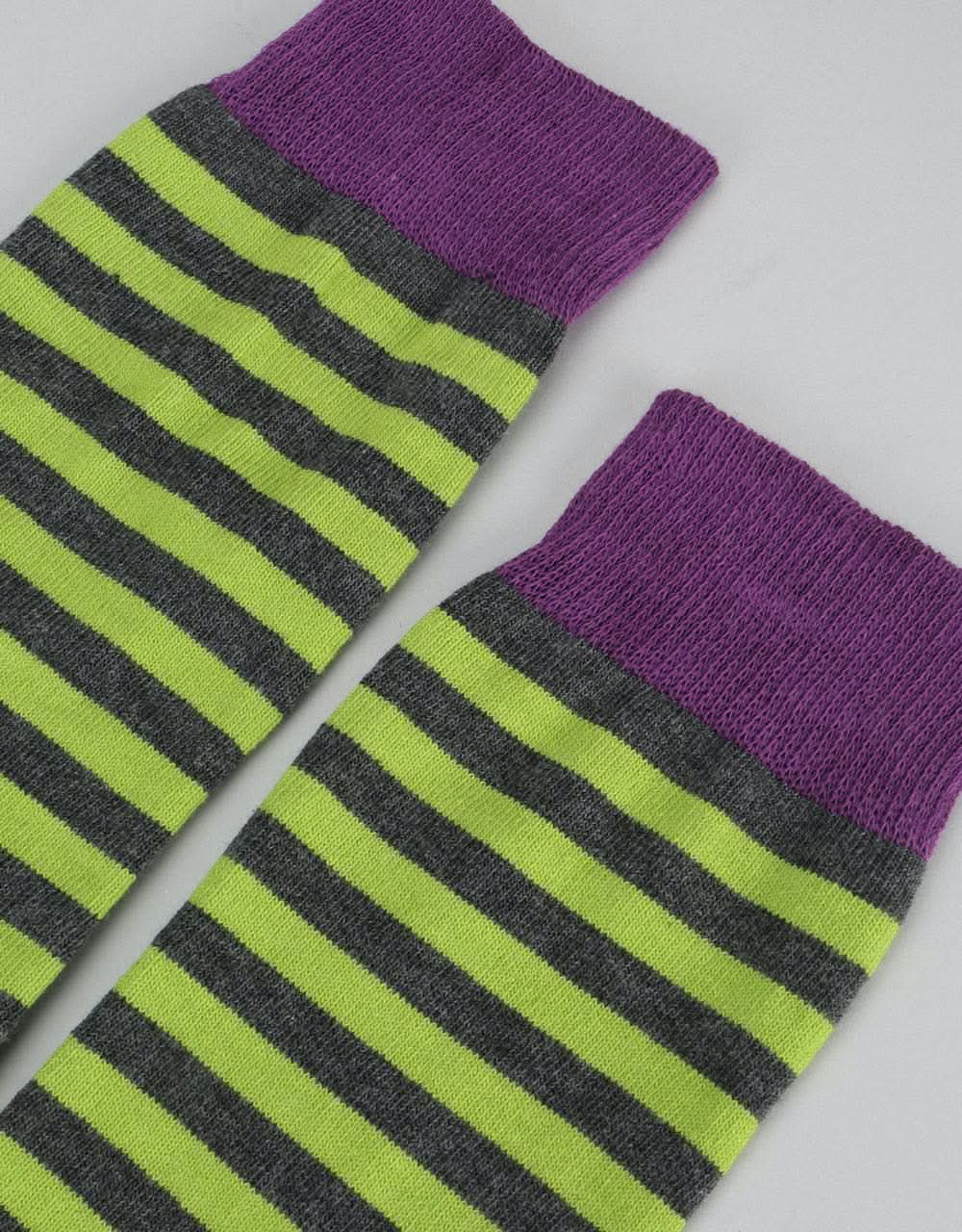 Route One Contrast Socks - Lime/Grey/Magenta