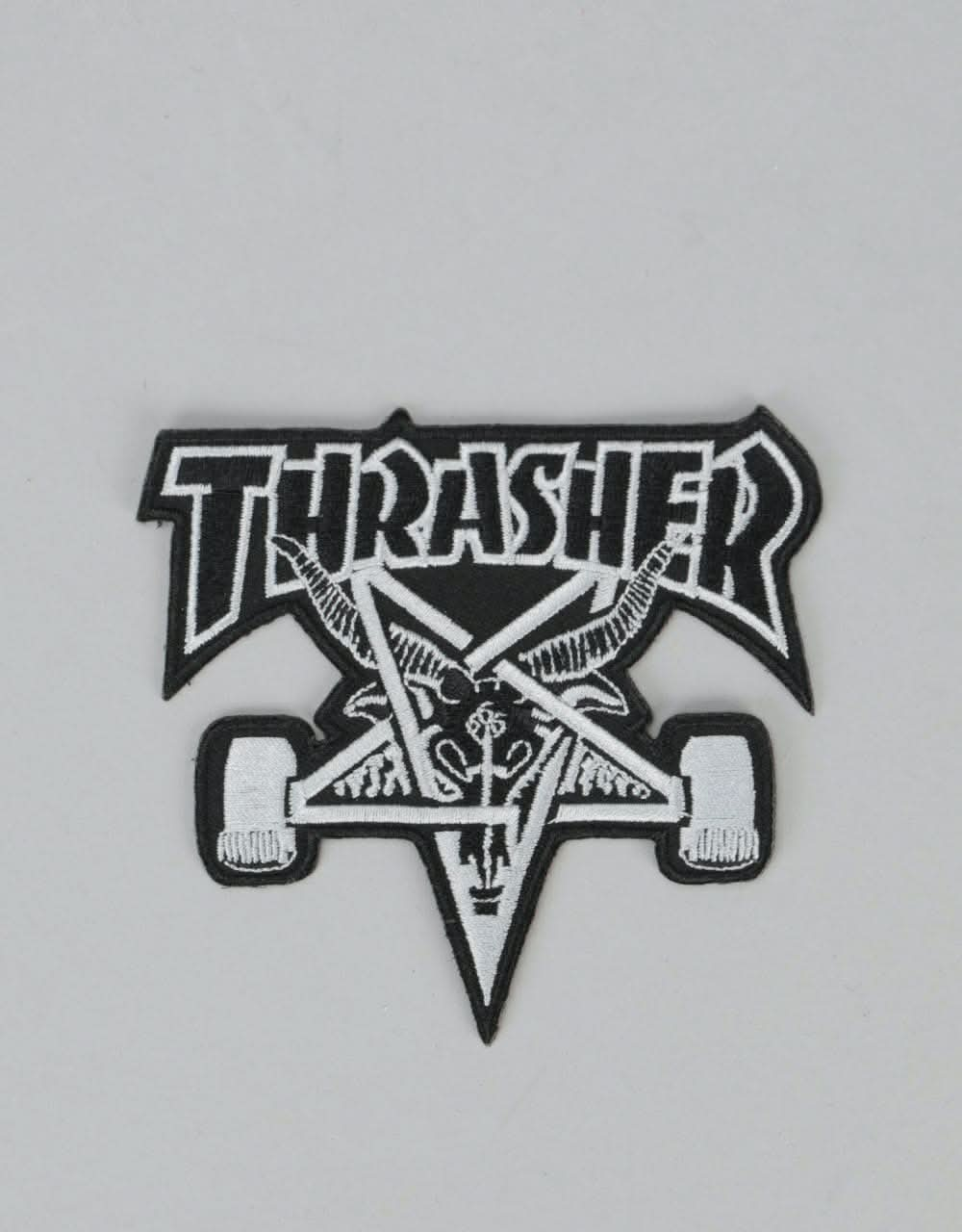 Thrasher SK8 Goat Patch - Black/SIlver