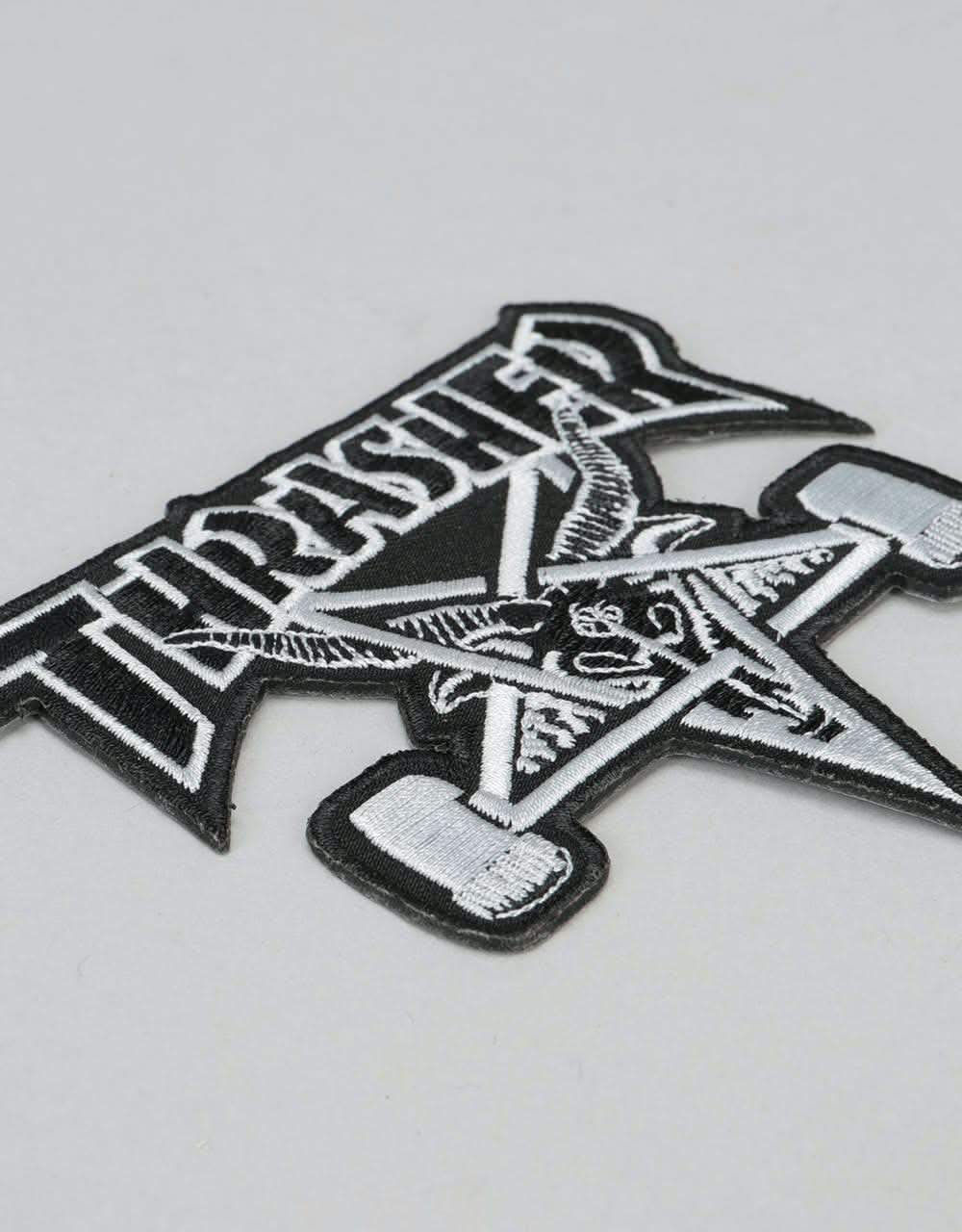 Thrasher SK8 Goat Patch - Black/SIlver