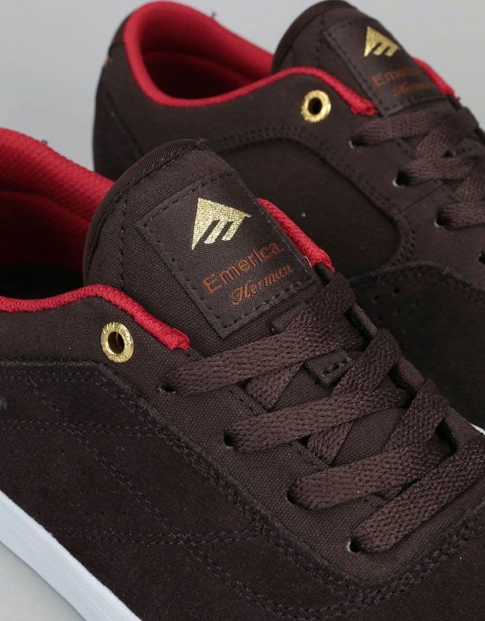 Emerica The Herman G6 Vulc Skate Shoes - Brown/White