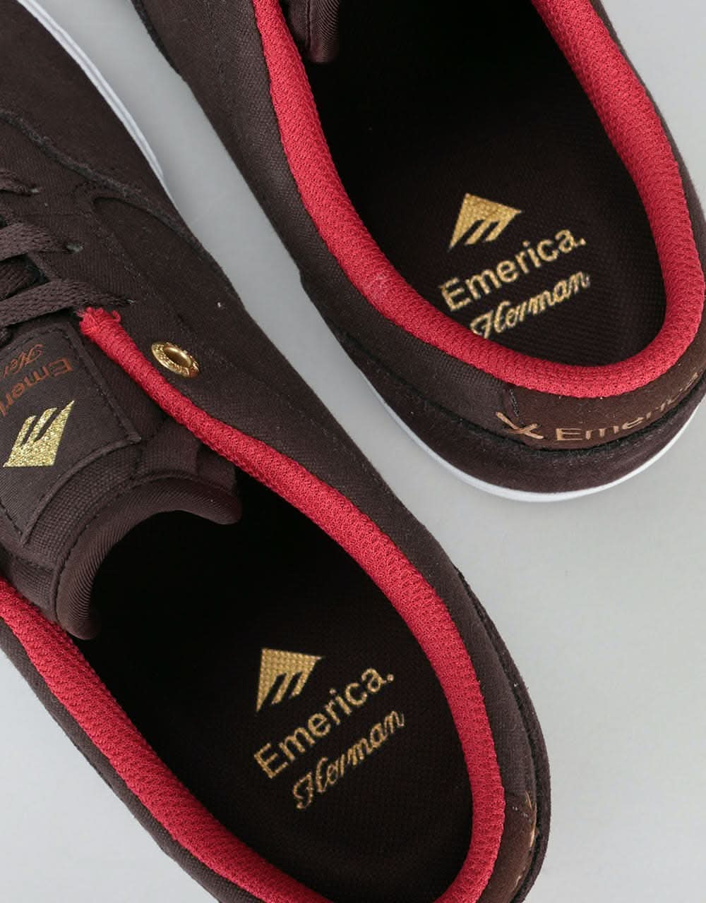 Emerica The Herman G6 Vulc Skate Shoes - Brown/White