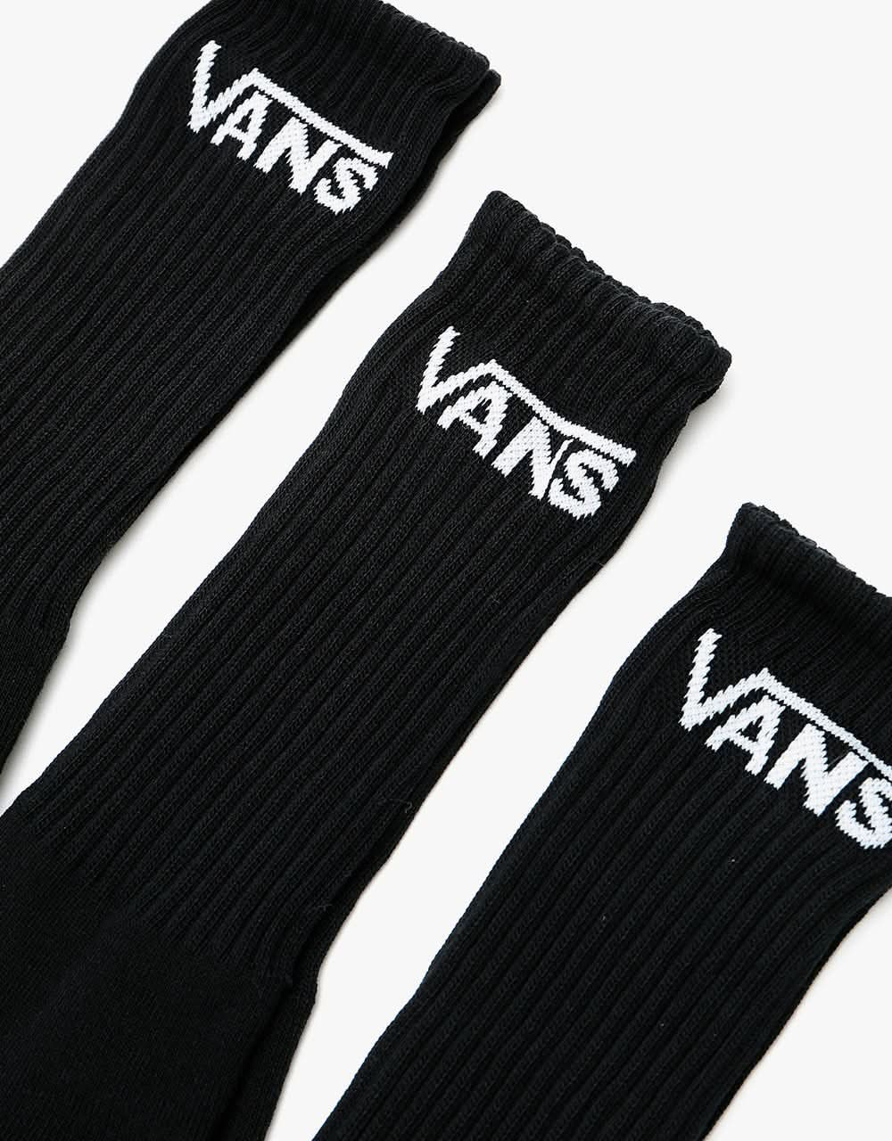 Vans Classic Crew 3 Pack Socks - Black