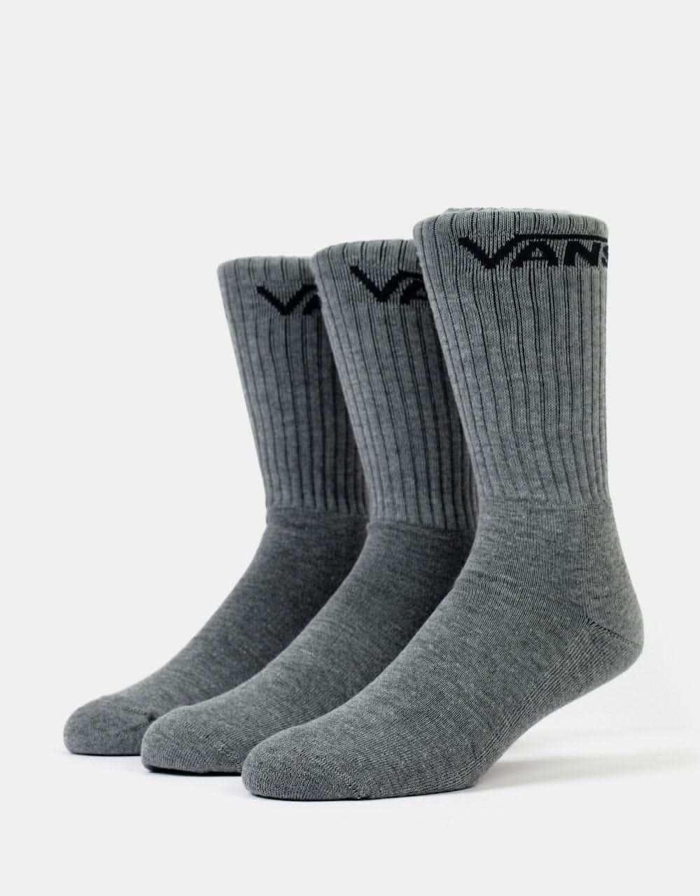 Vans Classic Crew 3 Pack Socks - Heather Grey