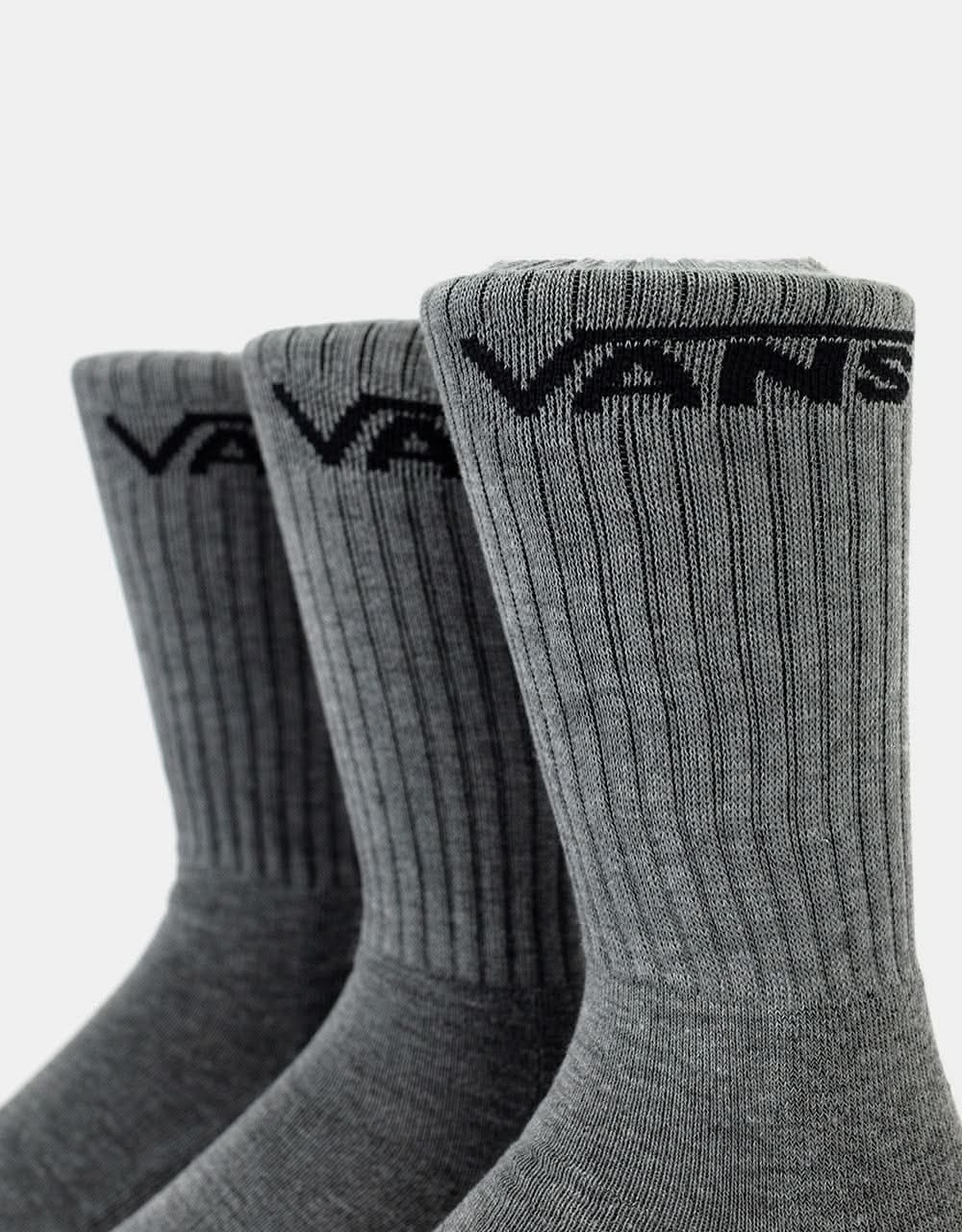 Vans Classic Crew 3 Pack Socks - Heather Grey