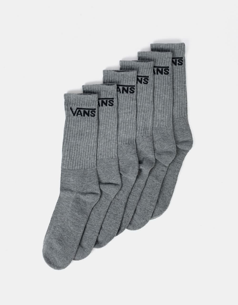 Vans Classic Crew 3 Pack Socks - Heather Grey